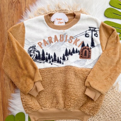 Conj. Casaco Paradise e Calça de Pelinho - Caramelo